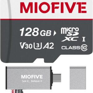 Miofive Karta pamięci microSDXC 128 GB – najlepsza karta micro SD z czytnikiem kart USB 3.0