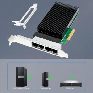 Karta sieciowa GLOTRENDS ST7419 2,5 Gb/s z 4 portami RJ45, kontrolerem Intel I226-V, interfejsem PCIE 3.0 X4